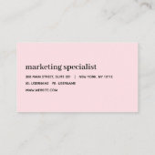 ミニマルプロフェッショナルモダンフレームピンク 名刺 (裏面)