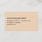 ミニマルプロフェッショナルモダンフレームブラウン 名刺 (裏面)