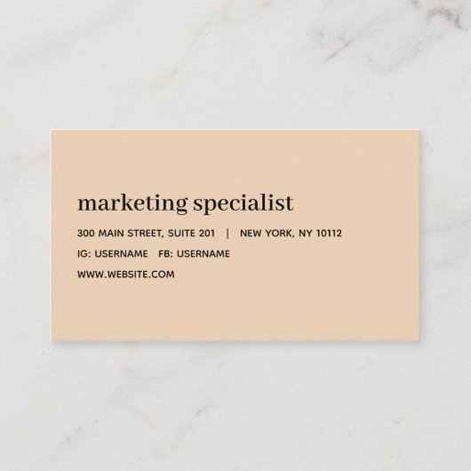 ミニマルプロフェッショナルモダンフレームブラウン 名刺 (裏面)