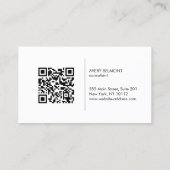 ミニマルプロフェッショナルモダンブラックQRコード 名刺 (裏面)