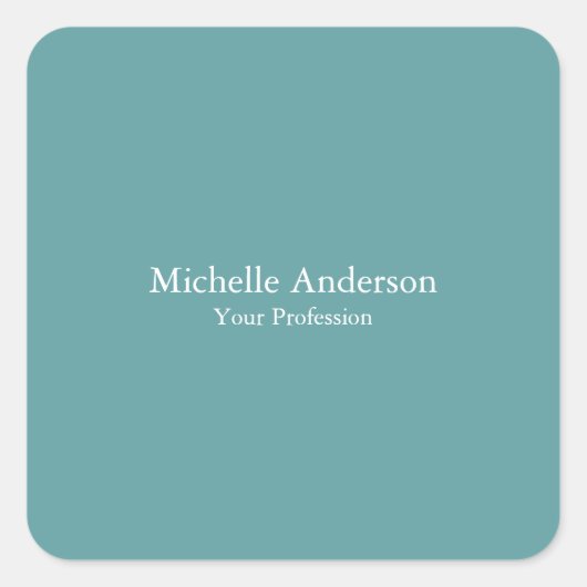 ミニマルプロフェッショナルモダンプレインカデットブルー スクエアシール (正面)