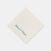 ミニマルプロフェッショナルモダンプレインブルー&ベージュ色 スタンダードカクテルナプキン (角)