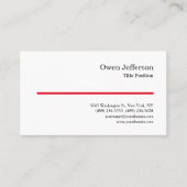 ミニマルプロフェッショナルモダンプレインレッドホワイト 名刺 (正面)