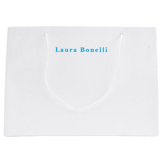 ミニマルプロフェッショナルモダンプレーン名タイトル ラージペーパーバッグ (正面)