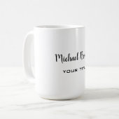 ミニマルプロフェッショナルモダンプレーン白黒 コーヒーマグカップ (正面左)