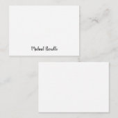 ミニマルプロフェッショナルモダンプレーン白黒 ノートカード (正面/裏面)