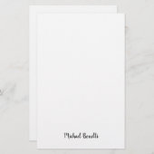 ミニマルプロフェッショナルモダンプレーン白黒 便箋 (正面/裏面)