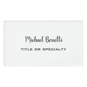 ミニマルプロフェッショナルモダンプレーン白黒 名札