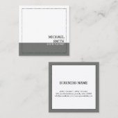 ミニマルプロフェッショナルモダンホワイトニッケル スクエア名刺 (正面/裏面)