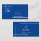 ミニマルプロフェッショナルモダンロゴ（青） 名刺 (正面/裏面)