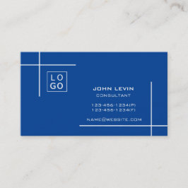 ミニマルプロフェッショナルモダンロゴ(青) 名刺
