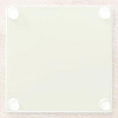 ミニマルプロフェッショナルモダン無地のオリーブグリーン ガラスコースター (裏面)