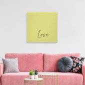 ミニマルプロフェッショナルモダン無地のオリーブグリーン キャンバスプリント (インサイチュ (リビング))