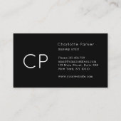 ミニマルプロフェッショナルモノグラムモダンブラック 名刺 (正面)