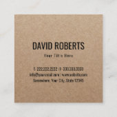 ミニマルプロフェッショナルモノグラムロゴ素朴クラフト スクエア名刺 (裏面)