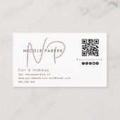ミニマルプロフェッショナルモノグラムQrコードシナモン 名刺 (裏面)