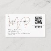ミニマルプロフェッショナルモノグラムQrコード 名刺 (裏面)