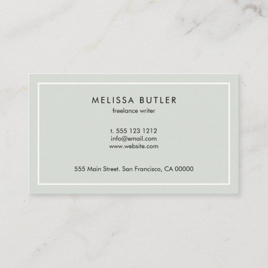 ミニマルプロフェッショナルライトセージグリーン 名刺 (裏面)