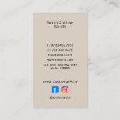 ミニマルプロフェッショナルロゴQRコードソーシャルメディア 名刺 (裏面)