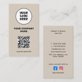 ミニマルプロフェッショナルロゴQRコードソーシャルメディア 名刺
