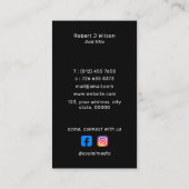 ミニマルプロフェッショナルロゴQRコードソーシャルメディア 名刺 (裏面)