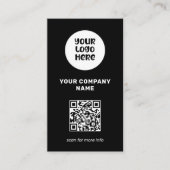 ミニマルプロフェッショナルロゴQRコードソーシャルメディア 名刺 (正面)