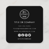 ミニマルプロフェッショナルロゴQrコードブラック エンクロージャーカード (正面)