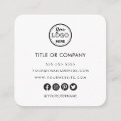 ミニマルプロフェッショナルロゴQrコードホワイト エンクロージャーカード (正面)