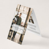 ミニマルプロフェッショナル会社のロゴとビジネスフォト 名刺 (正面)