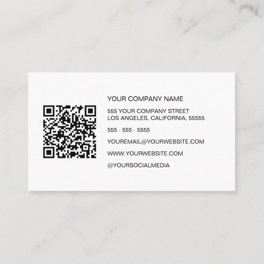 ミニマルプロフェッショナル会社カスタムロゴQR 名刺 (裏面)