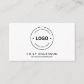 ミニマルプロフェッショナル会社カスタムロゴQR 名刺 (正面)