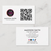 ミニマルプロフェッショナル会社ロゴQRコードブシン 名刺 (正面/裏面)