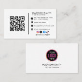 ミニマルプロフェッショナル会社ロゴQRコードブシン 名刺 (正面/裏面)