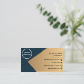 ミニマルプロフェッショナル会社ロゴQRコード 名刺 (スタンド正面)