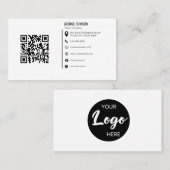 ミニマルプロフェッショナル会社ロゴQRコード 名刺 (正面/裏面)