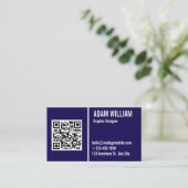 ミニマルプロフェッショナル会社ロゴQRコード 名刺 (スタンド正面)