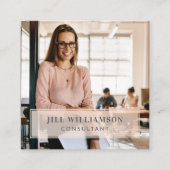 ミニマルプロフェッショナル会社名とビジネスフォト スクエア名刺 (正面)