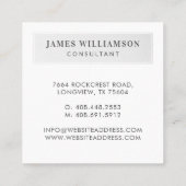 ミニマルプロフェッショナル会社名とビジネスフォト スクエア名刺 (裏面)