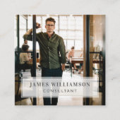 ミニマルプロフェッショナル会社名とビジネスフォト スクエア名刺 (正面)