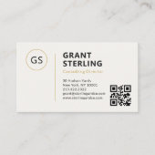 ミニマルプロフェッショナル会社QRコードモダン 名刺 (正面)