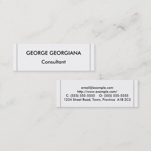 ミニマルプロフェッショナル名刺 スキニー名刺 (正面/裏面)