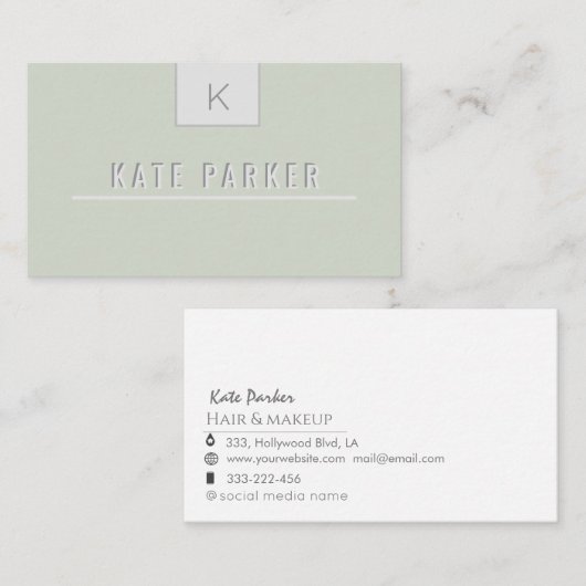 ミニマルプロフェッショナル幾何学モノグラム 名刺 (正面/裏面)