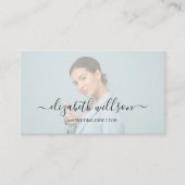 ミニマルプロフェッショナル手書きスクリプトフォト 名刺 (正面)