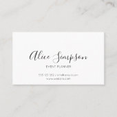 ミニマルプロフェッショナル手書きフォント白 名刺 (正面)