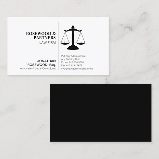 ミニマルプロフェッショナル白黒片面 名刺 (正面/裏面)