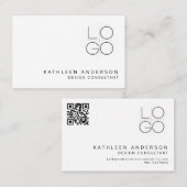 ミニマルプロフェッショナル白黒QRコード 名刺 (正面/裏面)