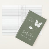 ミニマルプロフェッショナル美しいサロンセージグリーン ノートブック (内側)