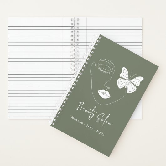 ミニマルプロフェッショナル美しいサロンセージグリーン ノートブック (内側)