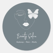 ミニマルプロフェッショナル美しいサロントレンディーネイビー ラウンドシール (正面)