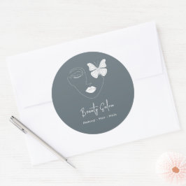 ミニマルプロフェッショナル美しいサロントレンディーネイビー ラウンドシール